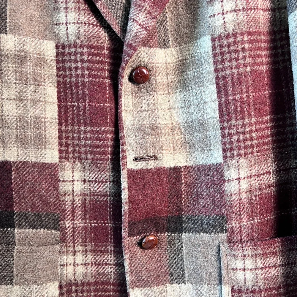 Vintage Tommy Hilfiger Patchwork Plaid‎ Blazer ACTWU Union USA Crest Logo Rare